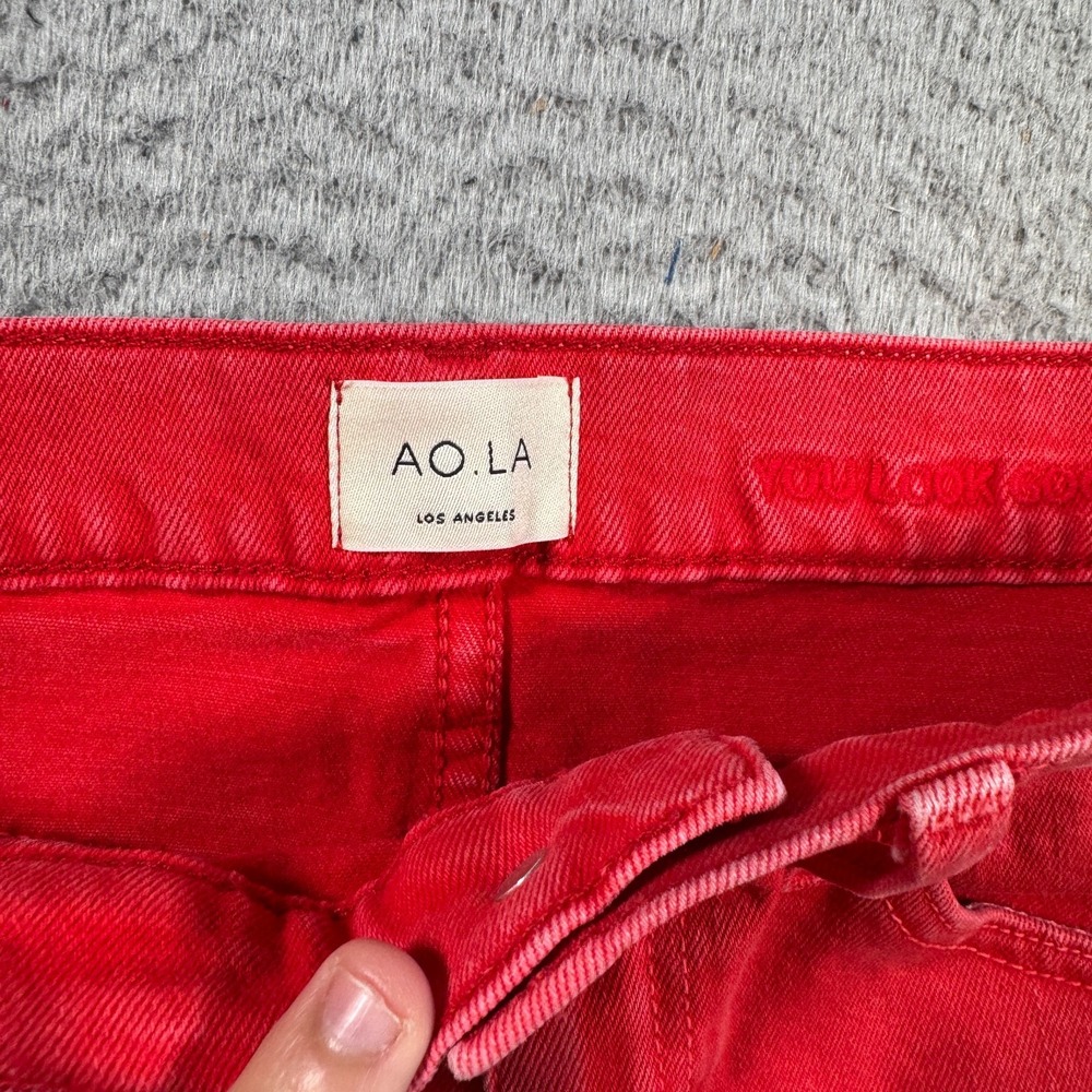 Alice Olivia Jeans Womens 29 (28x26) Red Stretch Good High Rise Ankle Skinny - Picture 6 of 10